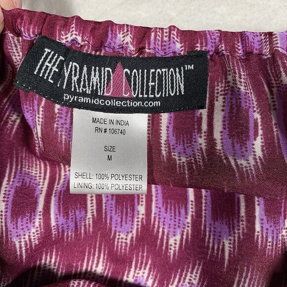 Pyramid Collection Colorful Maxi Dress Boho Handkerchief Hem Resort Women's M - Picture 3 of 5